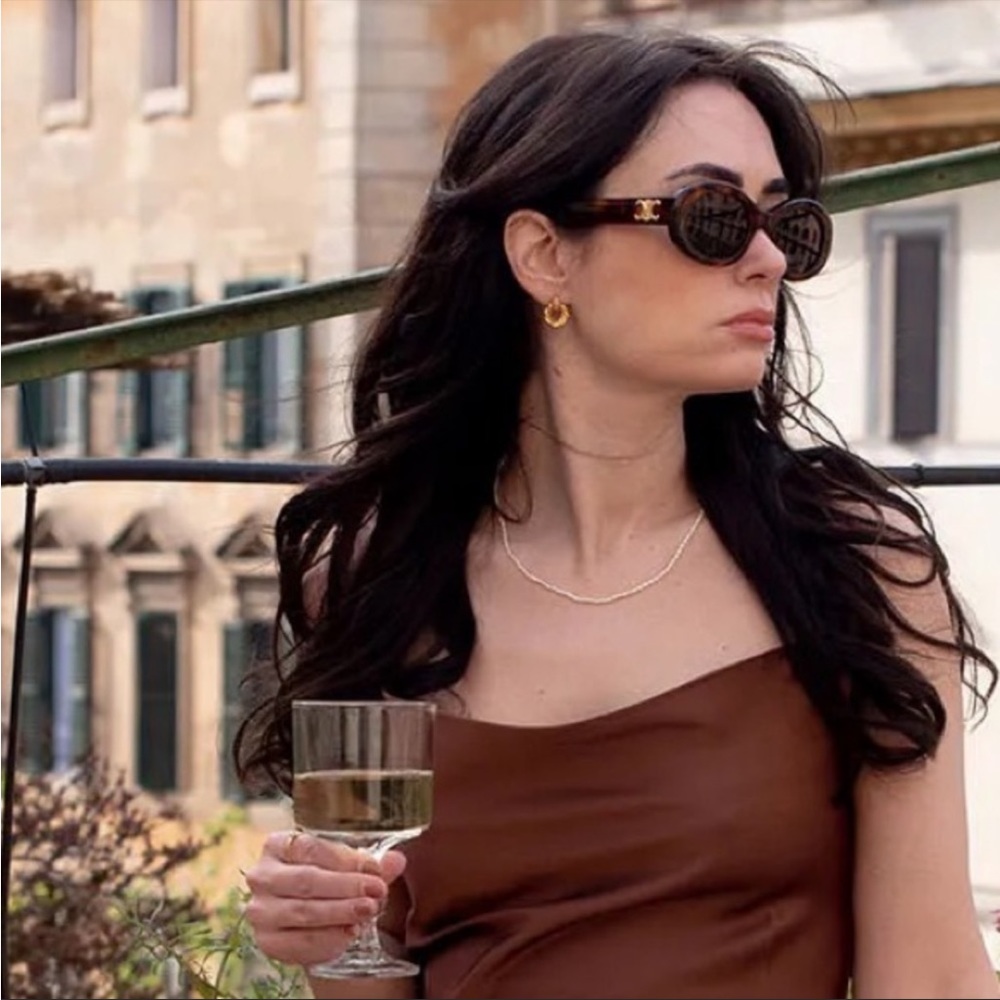 Celine Triomphe Sunglasses in Blonde Havana. New